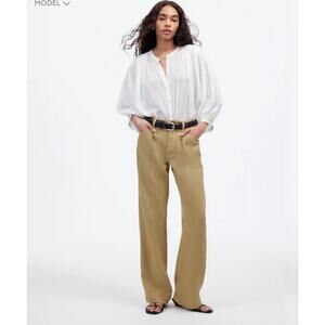 NWT Madewell Pleated Low-Slung Baggy Jean Garment Dye Airy Denim Edition Size 31